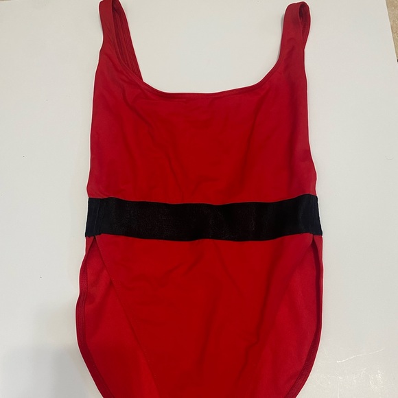 Red bodysuit. Can be used as swimsuit. Size M. Stretchy. Never worn. - Picture 1 of 4